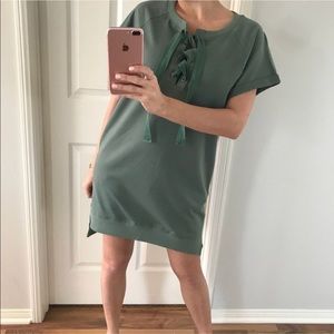 SOLD❌ REPOSH // Olive Lace Up Tunic Dress